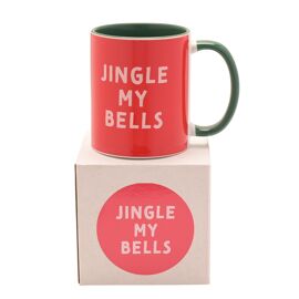 Green Handled 11oz Mug - Jingle My Bells