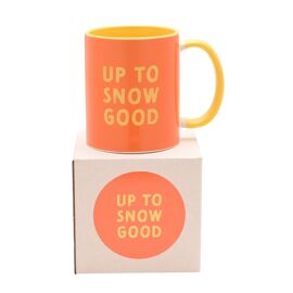 Yellow Handled 11oz Mug - Up To Snow Good