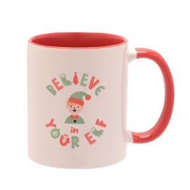 Red Handled 11oz Mug - Belive In Your Elf