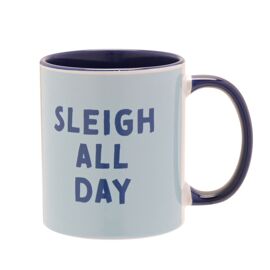 Navy Handled 11oz Mug - Sleigh All Day