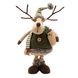Fabric Standing Moose with Telescopic Legs Decoration