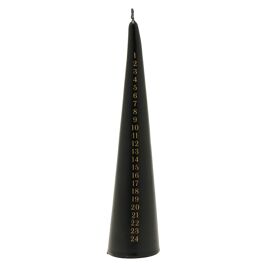 Black Tapered Candle with Gold Numbers