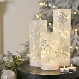 LED Tube Light with Snowflake Design - Medium