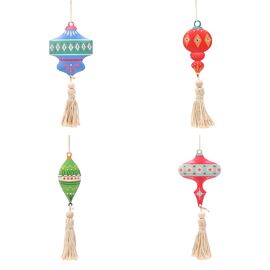 Set Of 4 Hanging Metal Decorations