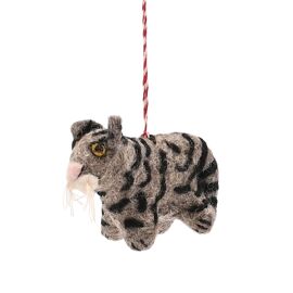 Felt Hanging Tree Decoration - Tabby Cat