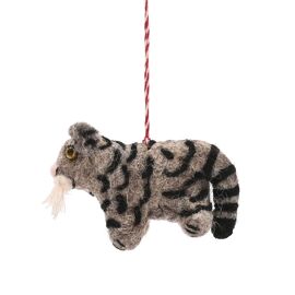 Felt Hanging Tree Decoration - Tabby Cat