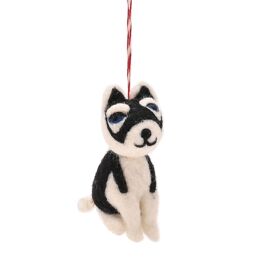 Felt Hanging Tree Decoration - Husky Dog