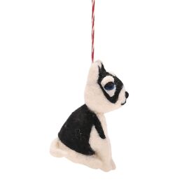 Felt Hanging Tree Decoration - Husky Dog