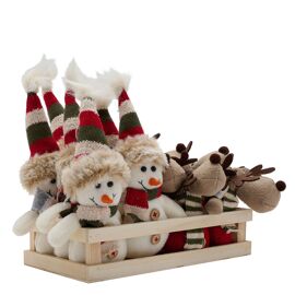 Tray with 12 Assorted Santa & Reindeer Decorations