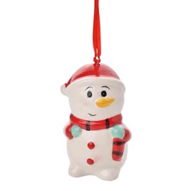 ** MULTI 12** Snowman Ceramic Hanging Ornament