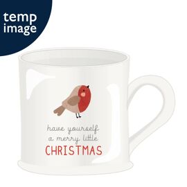 Love Life Christmas Embossed Mug - Robin