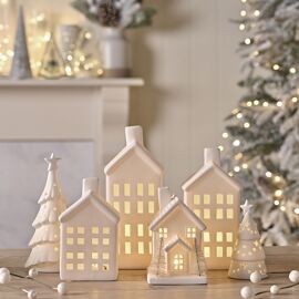 **MULTI 8** Ceramic Light Up LED Small House