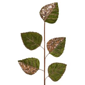 Velvet Green Leaf Branch
