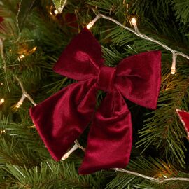 Burgundy Velvet Bow Hanging Decoration