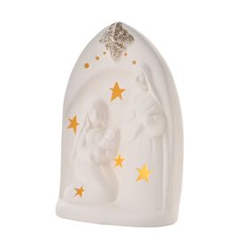 **MULTI 6** LED Ceramic Nativity Scene