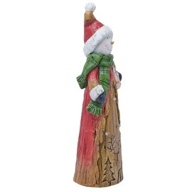 LED Snowman with Lights - Wood Effect