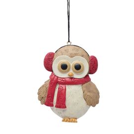 **MULTI 4** Hanging Owl Decoration - With Scarf