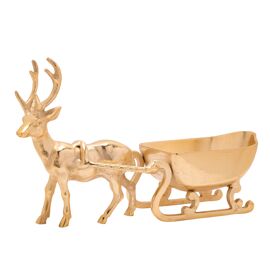 Gold Metal Stag & Sleigh