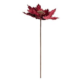 Burgundy Velvet Poinsettia Stem