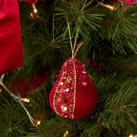 Red Velvet Pear Hanging Decoration