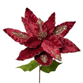 Red Velvet Poinsettia Stem