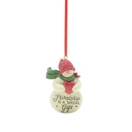 **MULTI 8** Hanging Snowman With Red Heart Decoration