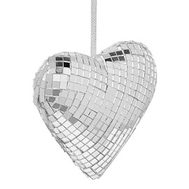 Disco Tiled Hanging Tree Decoration - Heart