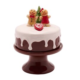 Gingerbread Icing Cake Stand With Lid