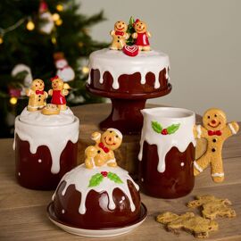 Gingerbread Icing Cake Stand With Lid