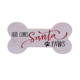 **MULTI 12** Bone Shaped Plaque - Santa Paws