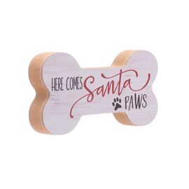 **MULTI 12** Bone Shaped Plaque - Santa Paws