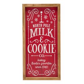 **MULTI 2** Red Wall Plaque - Milk & Cookies