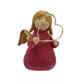 LED Red Angel with Heart - 10cm