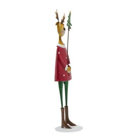 Metal Reindeer with Tree Ornament - 43cm