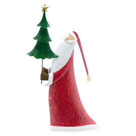 Metal Santa with Tree Ornament - 47cm