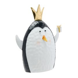 Metal Penguin with Crown - 20cm