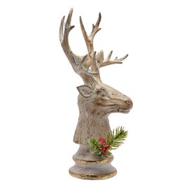 Wood Effect Stag Head