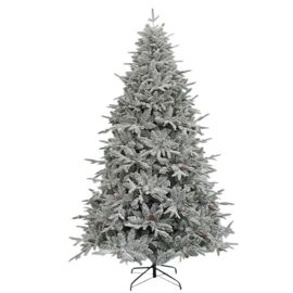 Snow Covered Christmas Tree with Pinecones - 5'
