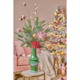 Potted Pine Needle Arrangement with Rose - 28"
