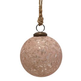 **MULTI 6** Round Glass Bauble with Pink Finish - Large