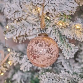 **MULTI 6** Round Glass Bauble with Pink Finish - Large
