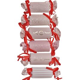 Set of 6 Fabric Fill Your Own Crackers - Pink