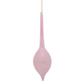 **MULTI 4** Glass Long Teardrop Bauble - Pink