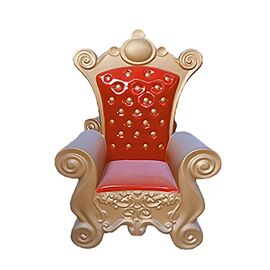 Santa's Throne with Red & Gold Velvet Cushion - 1.8m