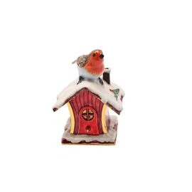 Treasured Trinkets - Robin In A Snowy Nest