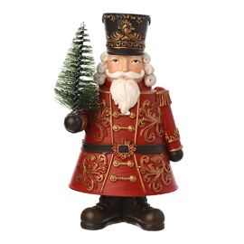 Regal Tidings  Nutcracker & Tree Figurine - 14cm