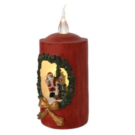 Regal Tidings Santa & Tree Christmas Candle Scene with LED