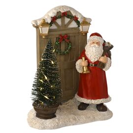 Regal Tidings Santa At The Door Christmas Scene with LED.