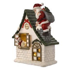 Regal Tidings Santa Delivering Presents Scene with LED.