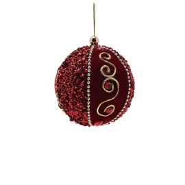 **MULTI 6** Regal Tidings Bauble Red Beaded